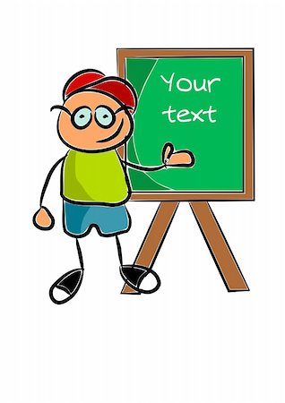 simsearch:400-05896424,k - Happy young schoolboy and green blackboard - vector Stock Photo - Budget Royalty-Free & Subscription, Code: 400-05380479