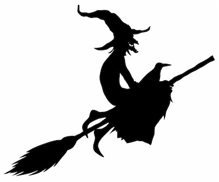 halloween witch silhouette Stock Photo - Budget Royalty-Free & Subscription, Code: 400-05381267
