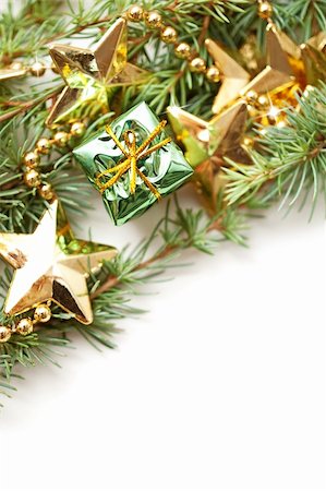 simsearch:400-05381288,k - Christmas decorations with pine leaves Stock Photo - Budget Royalty-Free & Subscription, Code: 400-05381283