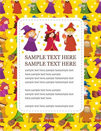 simsearch:400-05724251,k - cartoon Wizard and Witch card Stock Photo - Budget Royalty-Free & Subscription, Code: 400-05381349