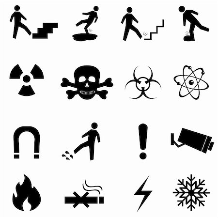 exploding electricity - Warning, caution and danger signs icon set Stock Photo - Budget Royalty-Free & Subscription, Code: 400-05381747