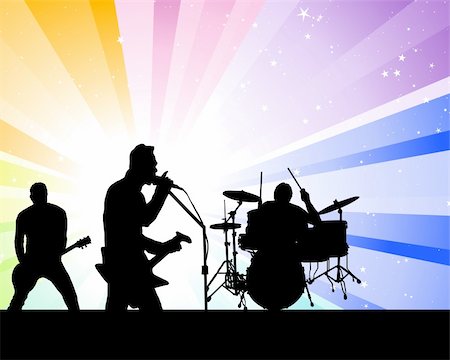 Rock group singers theme. Vector illustration for design use. Stock Photo - Budget Royalty-Free & Subscription, Code: 400-05381850