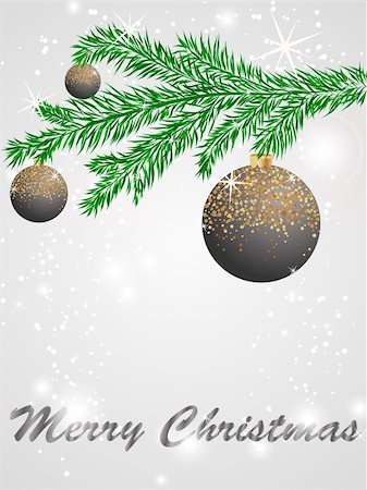 Christmas ball decorate card vector illustration Stock Photo - Budget Royalty-Free & Subscription, Code: 400-05382119