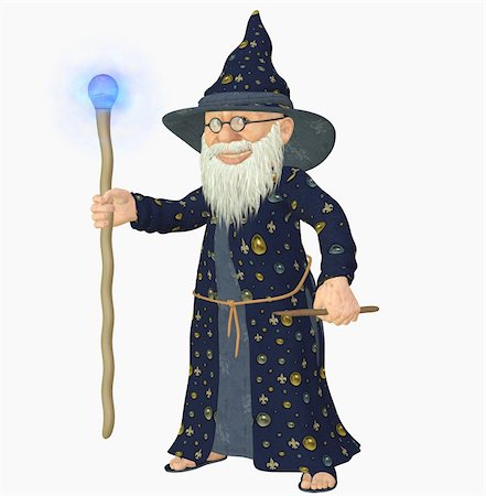 3d render of a old wizard Stock Photo - Budget Royalty-Free & Subscription, Code: 400-05383085