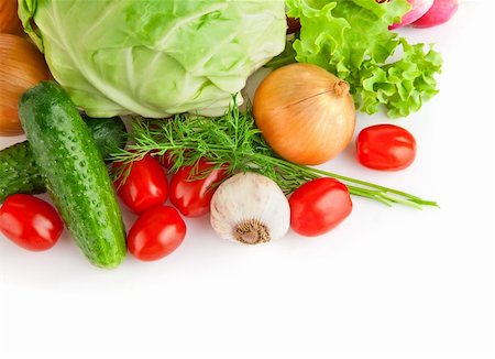 simsearch:400-05664137,k - set fresh vegetables with green leaves isolated on white background Stock Photo - Budget Royalty-Free & Subscription, Code: 400-05664305