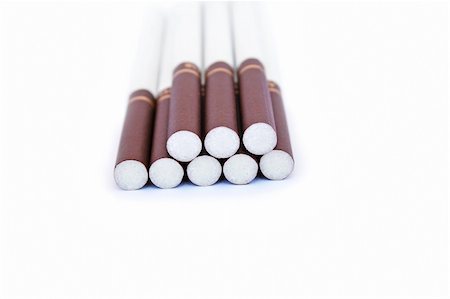 deformation - Cigarettes isolated on white background. Stock Photo - Budget Royalty-Free & Subscription, Code: 400-05665479