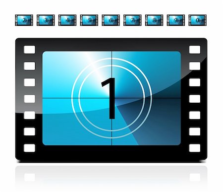 Film countdown from 1 to 9 set. Vector. Stock Photo - Budget Royalty-Free & Subscription, Code: 400-05666465