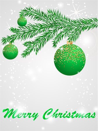 Christmas ball decorate card vector illustration Stock Photo - Budget Royalty-Free & Subscription, Code: 400-05669114