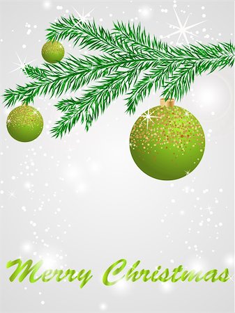 Christmas ball decorate card vector illustration Stock Photo - Budget Royalty-Free & Subscription, Code: 400-05669115