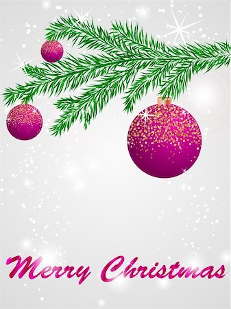 Christmas ball decorate card vector illustration Stock Photo - Budget Royalty-Free & Subscription, Code: 400-05669111