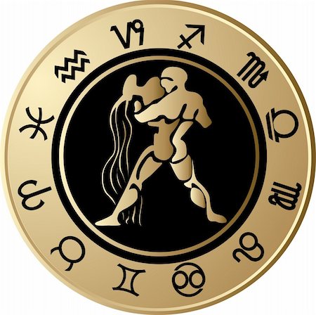 Vector Horoscope Aquarius Stock Photo - Budget Royalty-Free & Subscription, Code: 400-05663025