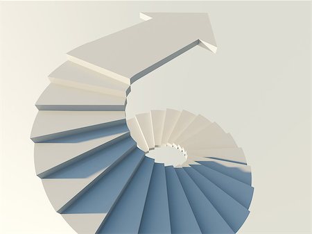 staircase arrow - Abstract white spiral staircase with arrow symbol of movement Stock Photo - Budget Royalty-Free & Subscription, Code: 400-05663666