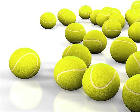 simsearch:400-04833689,k - 3d image of several tennis ball isolated in white Stock Photo - Budget Royalty-Free & Subscription, Code: 400-05663893