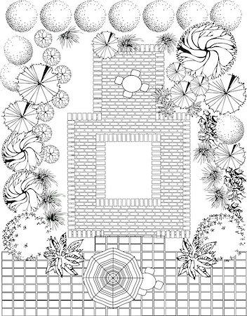 Plan of garden Stock Photo - Budget Royalty-Free & Subscription, Code: 400-05663944