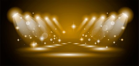 Magic Spotlights with Gold rays and glowing effect for people or product advertising. Every lights and shadow are transparent. Stock Photo - Budget Royalty-Free & Subscription, Code: 400-05676691