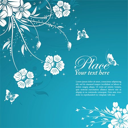 Floral Background with butterfly, element for design, vector illustration Stock Photo - Budget Royalty-Free & Subscription, Code: 400-05676727