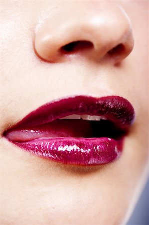 rusloc (artist) - Girl's lips with dark red lipstick closeup Stock Photo - Budget Royalty-Free & Subscription, Code: 400-05676902