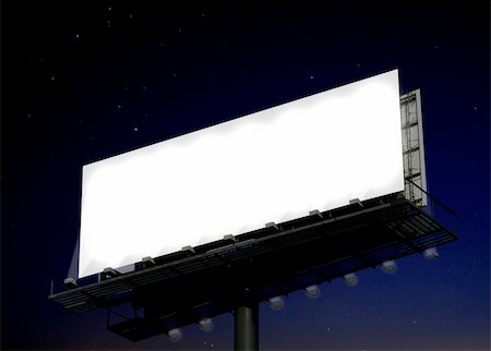 empty billboard advertising - Billboard at night Stock Photo - Budget Royalty-Free & Subscription, Code: 400-05677343