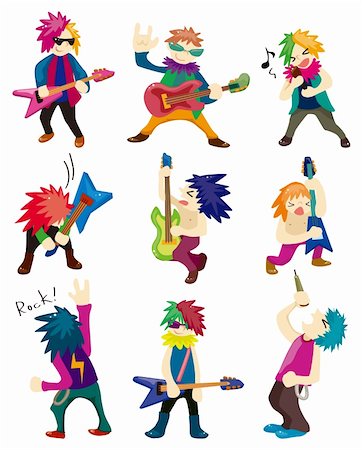 Cartoon Heavy Metal rock music band Stock Photo - Budget Royalty-Free & Subscription, Code: 400-05677489