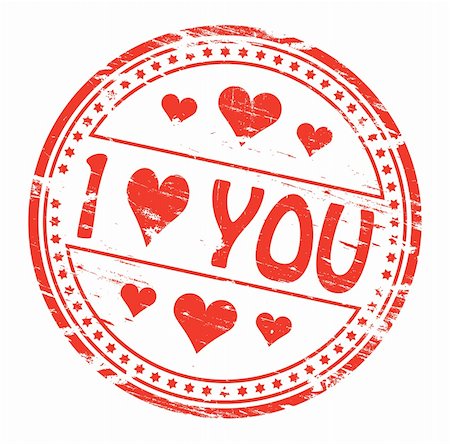 Rubber stamp illustration showing "I LOVE YOU" text. Also available as a Vector in Adobe illustrator EPS format, compressed in a zip file Stock Photo - Budget Royalty-Free & Subscription, Code: 400-05677554