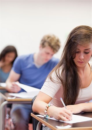simsearch:400-05677768,k - Portrait of students having a test in a classroom Stock Photo - Budget Royalty-Free & Subscription, Code: 400-05677752