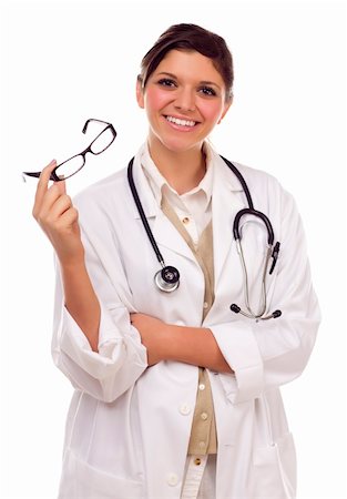 pediatrician latin hispanic - Pretty Smiling Ethnic Female Doctor or Nurse Portrait Isolated on a White Background. Stock Photo - Budget Royalty-Free & Subscription, Code: 400-05678086