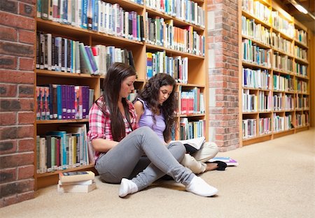 Female students with a book in a library Stock Photo - Budget Royalty-Free & Subscription, Code: 400-05678101