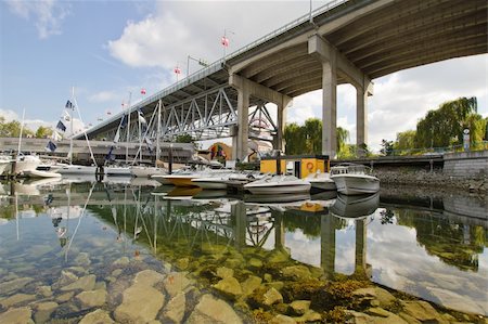 Marina under the Granville Island Street Bridge in Vancouver BC Canada Stock Photo - Budget Royalty-Free & Subscription, Code: 400-05678715