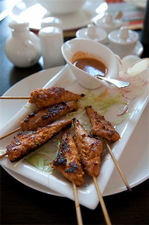 simsearch:400-07418409,k - Delicious chicken satay on skewers Stock Photo - Budget Royalty-Free & Subscription, Code: 400-05679122