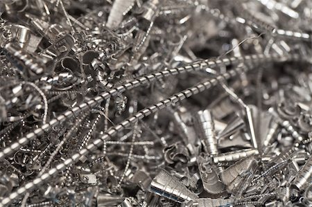 Close up photo of recycling swarf of metals Stock Photo - Budget Royalty-Free & Subscription, Code: 400-05679152
