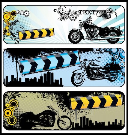 funny images of people driving - Biker grunge banners Stock Photo - Budget Royalty-Free & Subscription, Code: 400-05679768