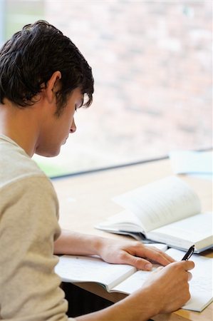 simsearch:400-05669803,k - Portrait of a young student writing an essay in the library Stock Photo - Budget Royalty-Free & Subscription, Code: 400-05670287