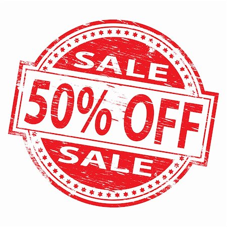 eyematrix (artist) - Rubber stamp illustration showing "SALE, 50 PERCENT OFF" text. Also available as a Vector in Adobe illustrator EPS format, compressed in a zip file Stock Photo - Budget Royalty-Free & Subscription, Code: 400-05670390