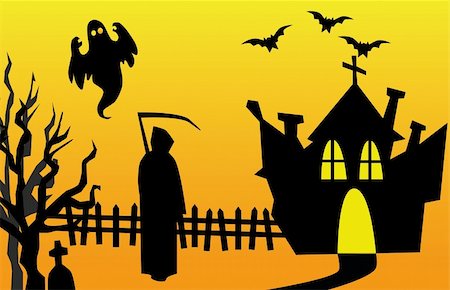 simsearch:400-05254177,k - Scary halloween background with old tree Stock Photo - Budget Royalty-Free & Subscription, Code: 400-05670662