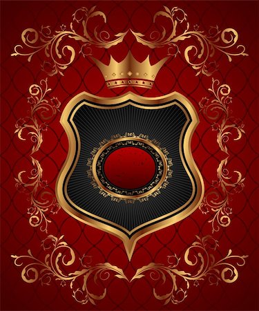 simsearch:400-05904254,k - Illustration elegant gold heraldry frame - vector Stock Photo - Budget Royalty-Free & Subscription, Code: 400-05671406