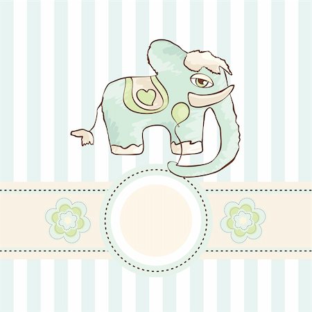 simsearch:400-04325657,k - vector cute baby card with funny elephant Stock Photo - Budget Royalty-Free & Subscription, Code: 400-05671751