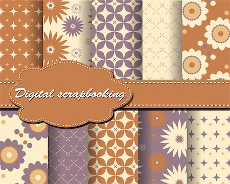 scope - set of vector flower paper for scrapbook Stock Photo - Budget Royalty-Free & Subscription, Code: 400-05671875