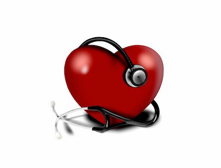 simsearch:400-07222508,k - Heart and a stethoscope Photographie de stock - Aubaine LD & Abonnement, Code: 400-05671891