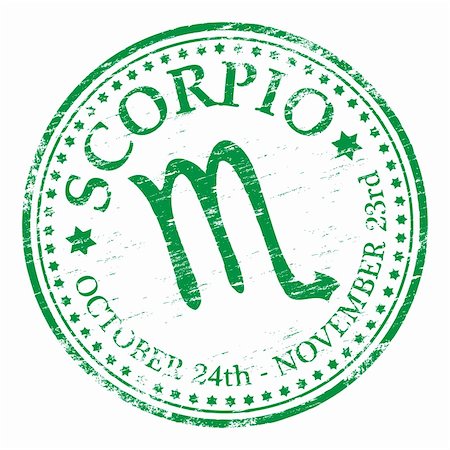 scorpio - Rubber stamp illustration showing "SCORPIO" text and star sign. Also available as a Vector in Adobe illustrator EPS format, compressed in a zip file Stock Photo - Budget Royalty-Free & Subscription, Code: 400-05672421