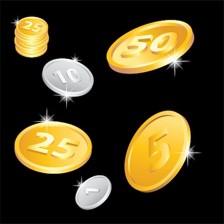 simsearch:400-04365987,k - Illustration of the golden and silver coins Photographie de stock - Aubaine LD & Abonnement, Code: 400-05673150