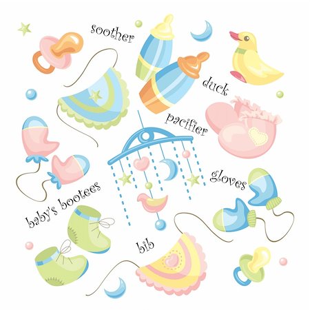 pacifier icon - vector set of baby clothing and accessories Stock Photo - Budget Royalty-Free & Subscription, Code: 400-05673465