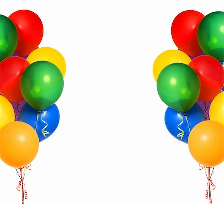 Colorful flying balloons on white Stock Photo - Budget Royalty-Free & Subscription, Code: 400-05673911