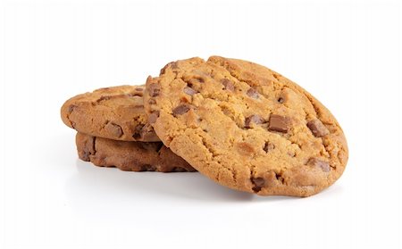 simsearch:614-06537664,k - delicious chocolate chip cookie isolated on a white background Stock Photo - Budget Royalty-Free & Subscription, Code: 400-05684073