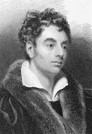 simsearch:400-05228888,k - Robert Southey (1774-1843) on engraving from 1833. English poet of the Romantic school. Engraved by E.Finden after a painting by T.Phillips and published by J.Murray. Stock Photo - Budget Royalty-Free & Subscription, Code: 400-05685047