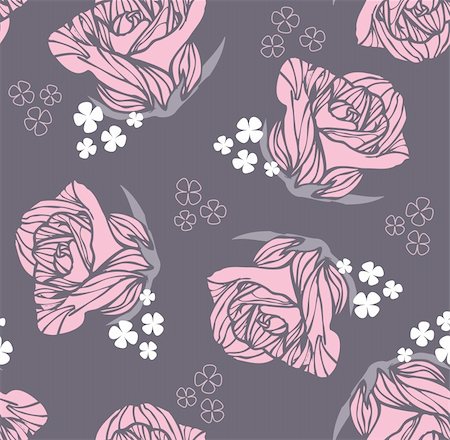 simsearch:400-05685192,k - Seamless vintage rose pattern Stock Photo - Budget Royalty-Free & Subscription, Code: 400-05685282