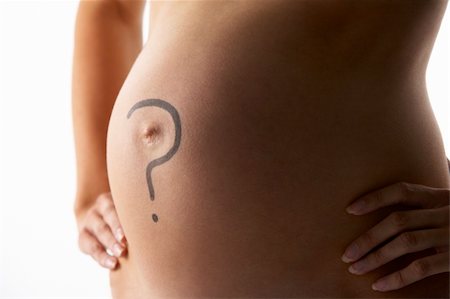 pregnancy nude - Detail Of Pregnant Woman With Question Mark On Stomach Stock Photo - Budget Royalty-Free & Subscription, Code: 400-05686505