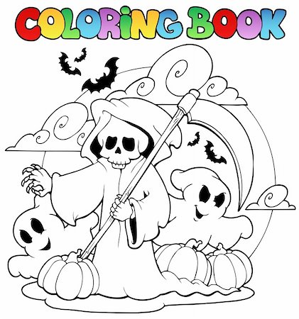 simsearch:400-05686860,k - Coloring book Halloween character 3 - vector illustration. Stock Photo - Budget Royalty-Free & Subscription, Code: 400-05686859