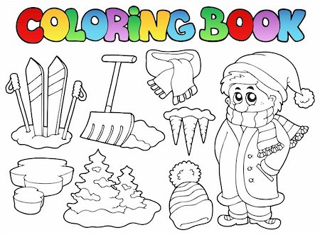 simsearch:400-04236823,k - Coloring book winter topic 3 - vector illustration. Stock Photo - Budget Royalty-Free & Subscription, Code: 400-05686865