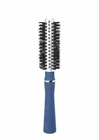 Salon round hairbrush isolated on white background Stock Photo - Budget Royalty-Free & Subscription, Code: 400-05687233