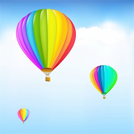 simsearch:400-06642893,k - 3 Colorful Hot Air Balloons, Vector Illustration Foto de stock - Super Valor sin royalties y Suscripción, Código: 400-05687478